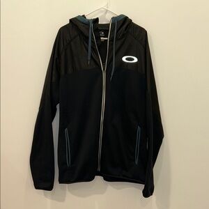 Oakley Men's Black Jacket with Blue Details